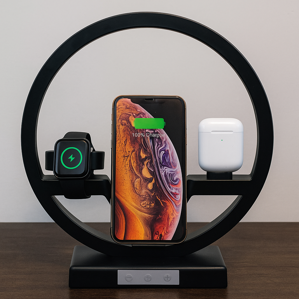 Fast Wireless Charger Dock Station EU PLUG Black